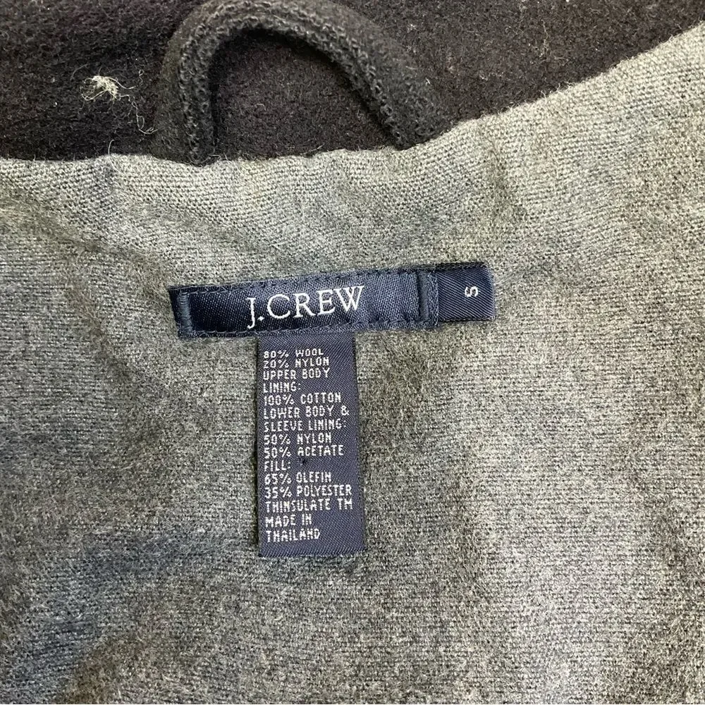 J.Crew Black Stretch Wool Felt Collared Button Up Blazer Jacket 50567 Size Small